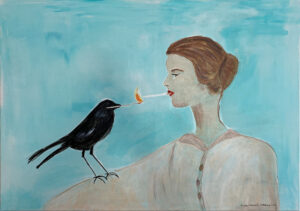 la ragazza e il corvo